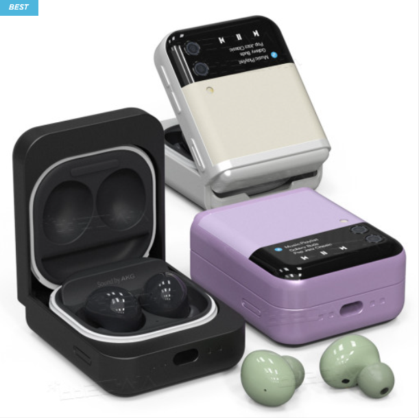 Samsung Galaxy Buds 2/Pro/Live Z Flip 3 Cover Case - Black Cream Lavender Green