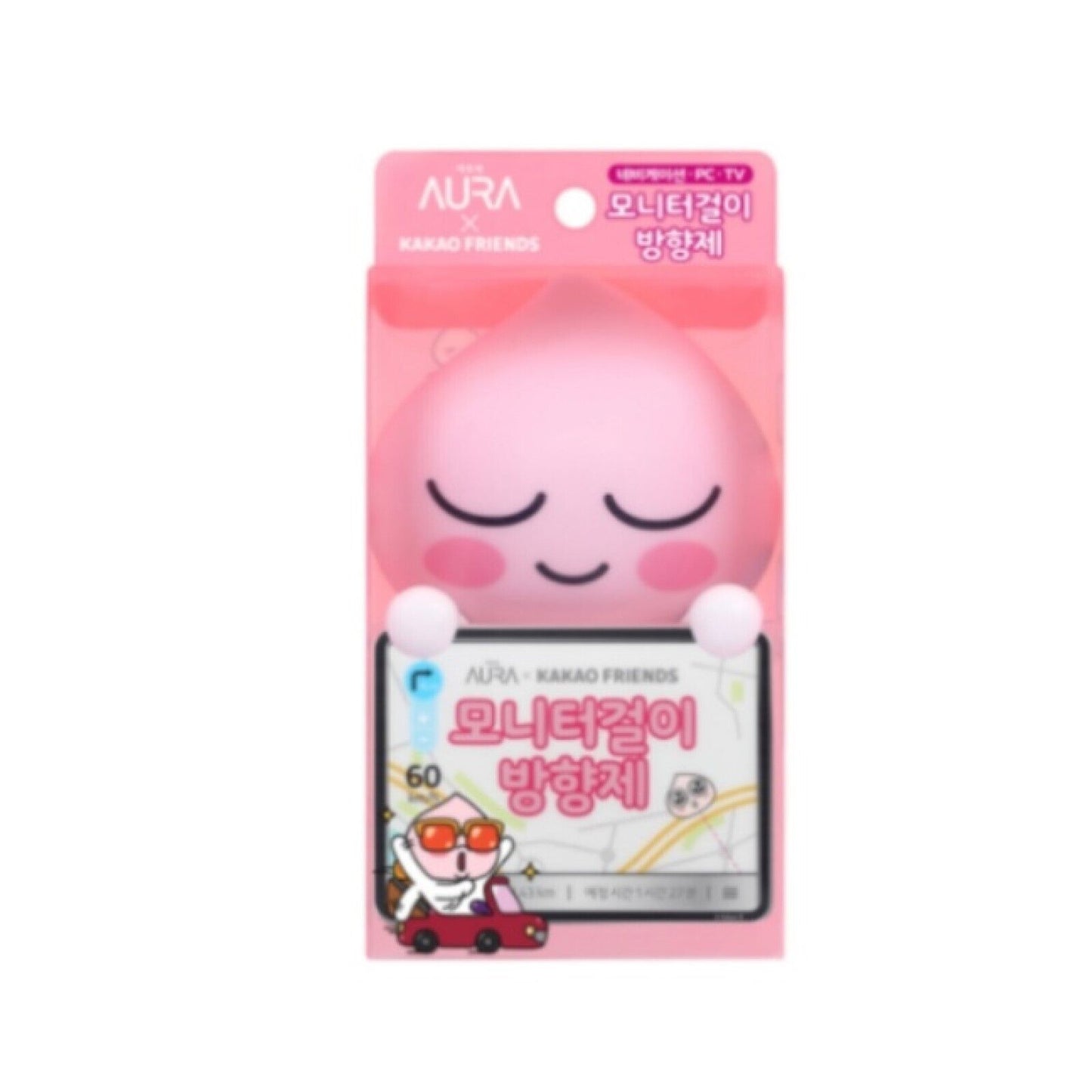 KAKAO FRIENDS AURA Figure Monitor Hanger Air Freshener - Apeach & Ryan