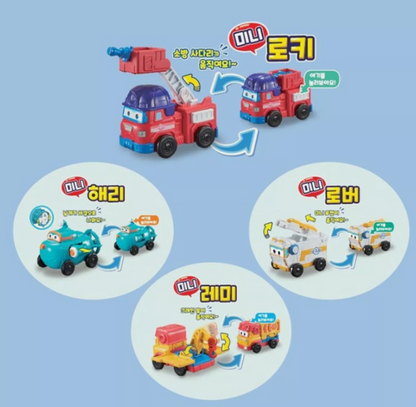 Super Wings Season6 Mini Car 4-Type Set Locky Herry Rover Lemi Robot Toy