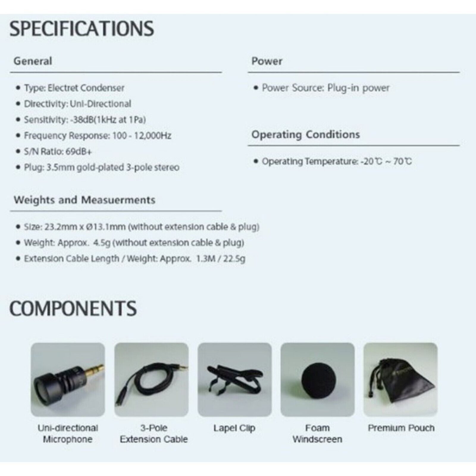 EDUTIGE Uni-Directional Microphone ETM-008 For Digital Voice Recorders