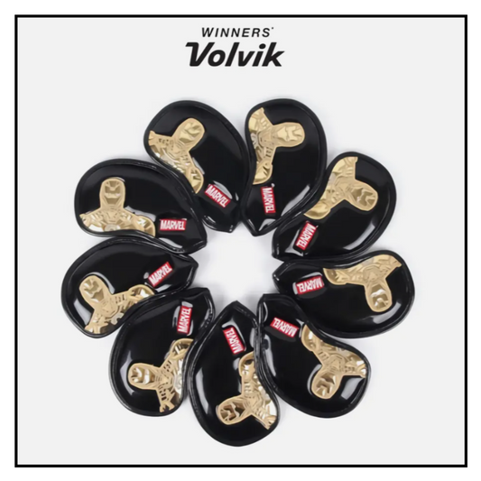 New Volvik Marvel Golf Ironman Iron Head Cover 9Pcs Glove for Club Authentic