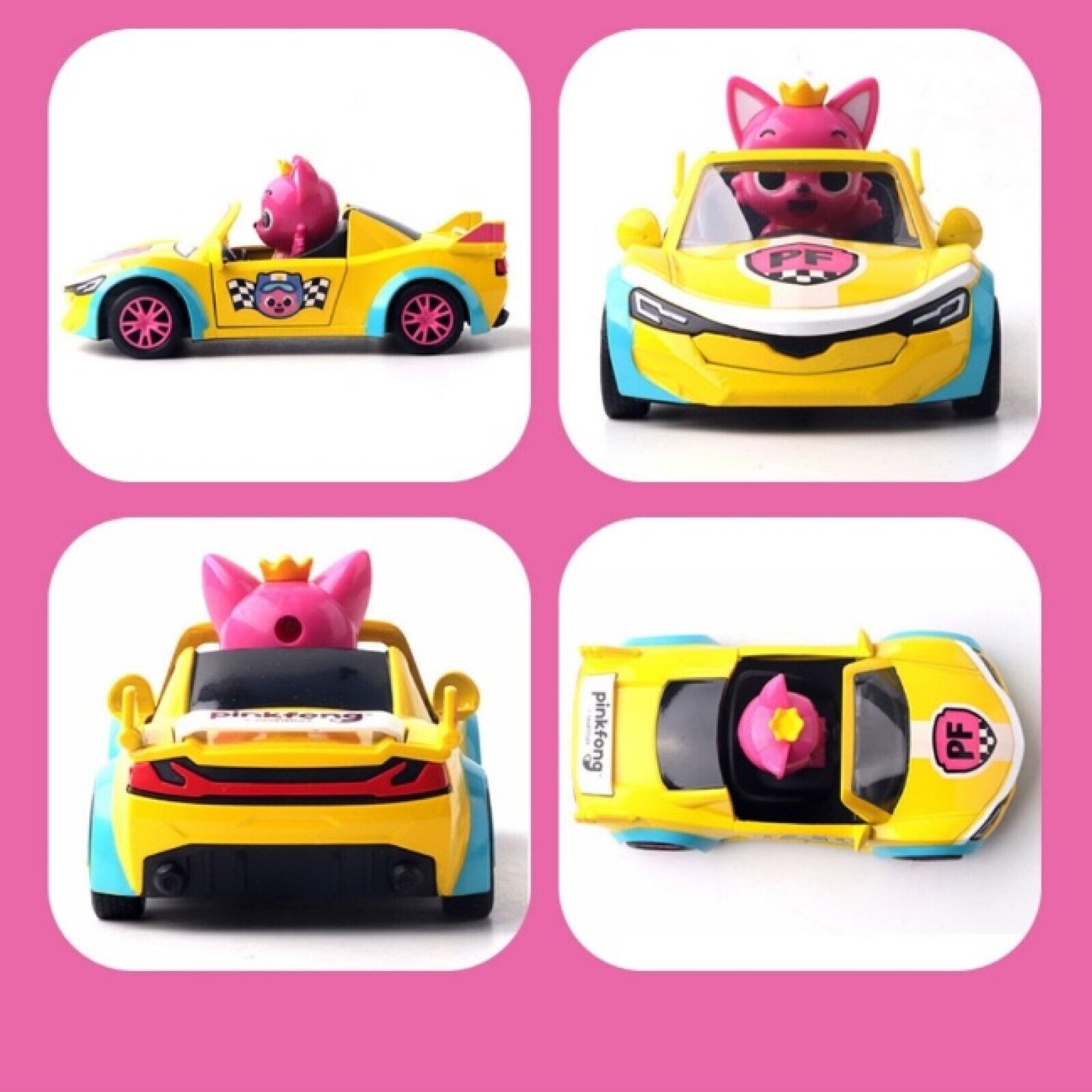 Pinkfong Baby Shark Sports Car Pull Back Door Open Diecast Mini car