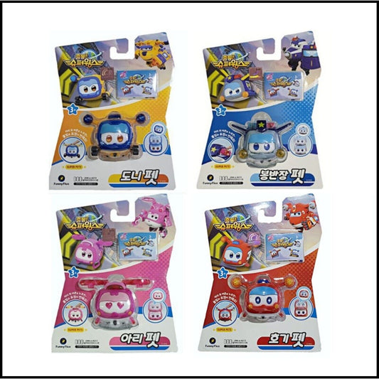 Super Wings Season 5 Mini Super Pet Robot Figure Toy-Hogi,Ari,Dony,Bong Bangang