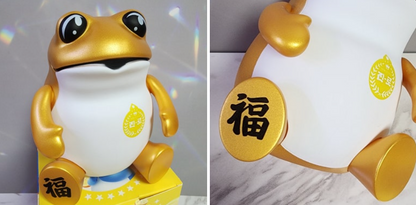 Hite Jinro Official Lucky Frog Toad Toy Figure Gold Color Korean Soju