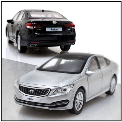 Hyundai Motor Diecast Mini Car * Aslan * 1:38 Scale Miniature Display Black Gray