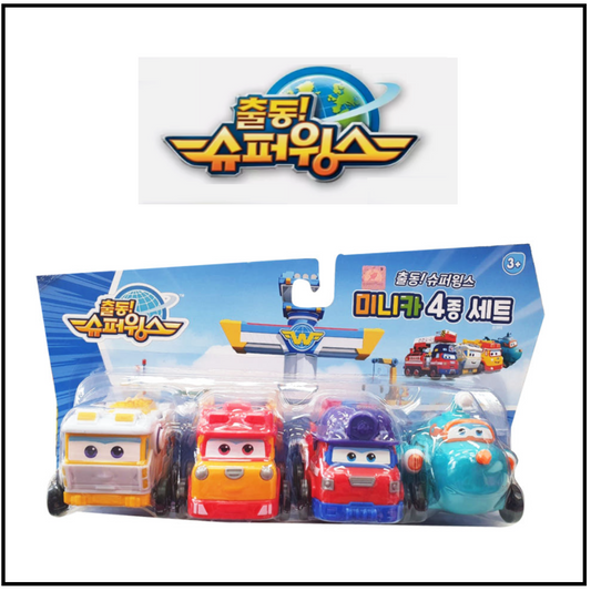 Super Wings Season6 Mini Car 4-Type Set Locky Herry Rover Lemi Robot Toy