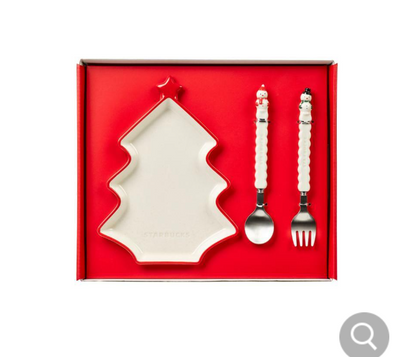 Starbucks Korea 2024 Holiday Friends Plate & Cutlery Set holidayfriends
