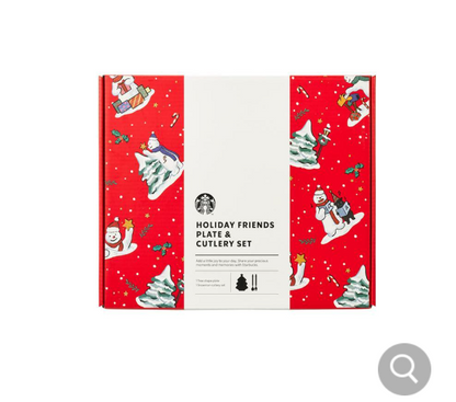 Starbucks Korea 2024 Holiday Friends Plate & Cutlery Set holidayfriends