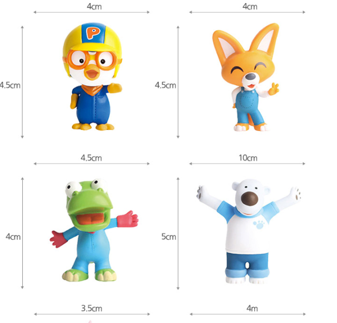Pororo & Friends Real Figure 9 Set Korean Character Toy