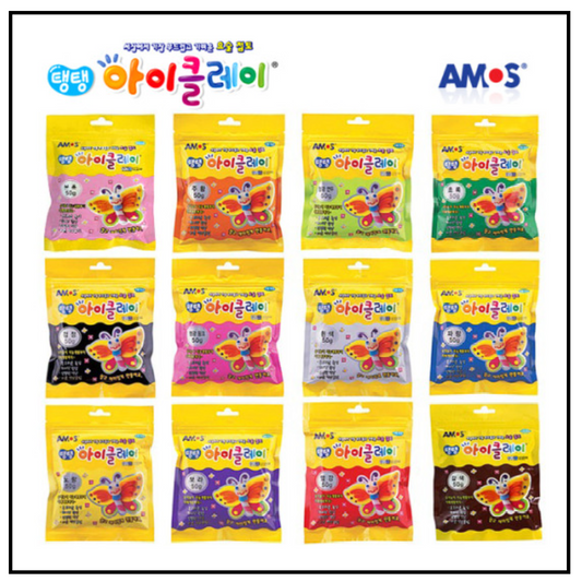 [ Amos iClay ] Amos clay 50g (1.8oz) set 15 colors Magic clay Soft effect clay