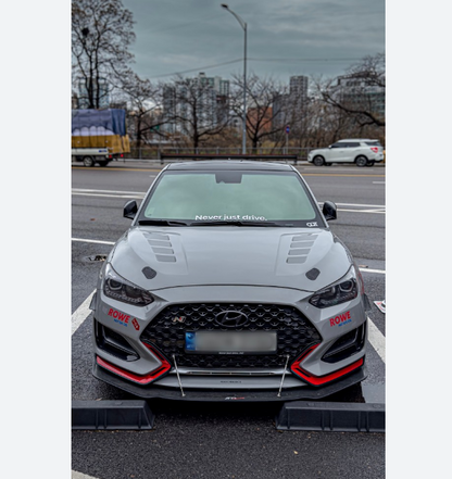 Front Grille Emblem H Logo for Hyundai Kona N 2022 2023 Matte Black  Authentic