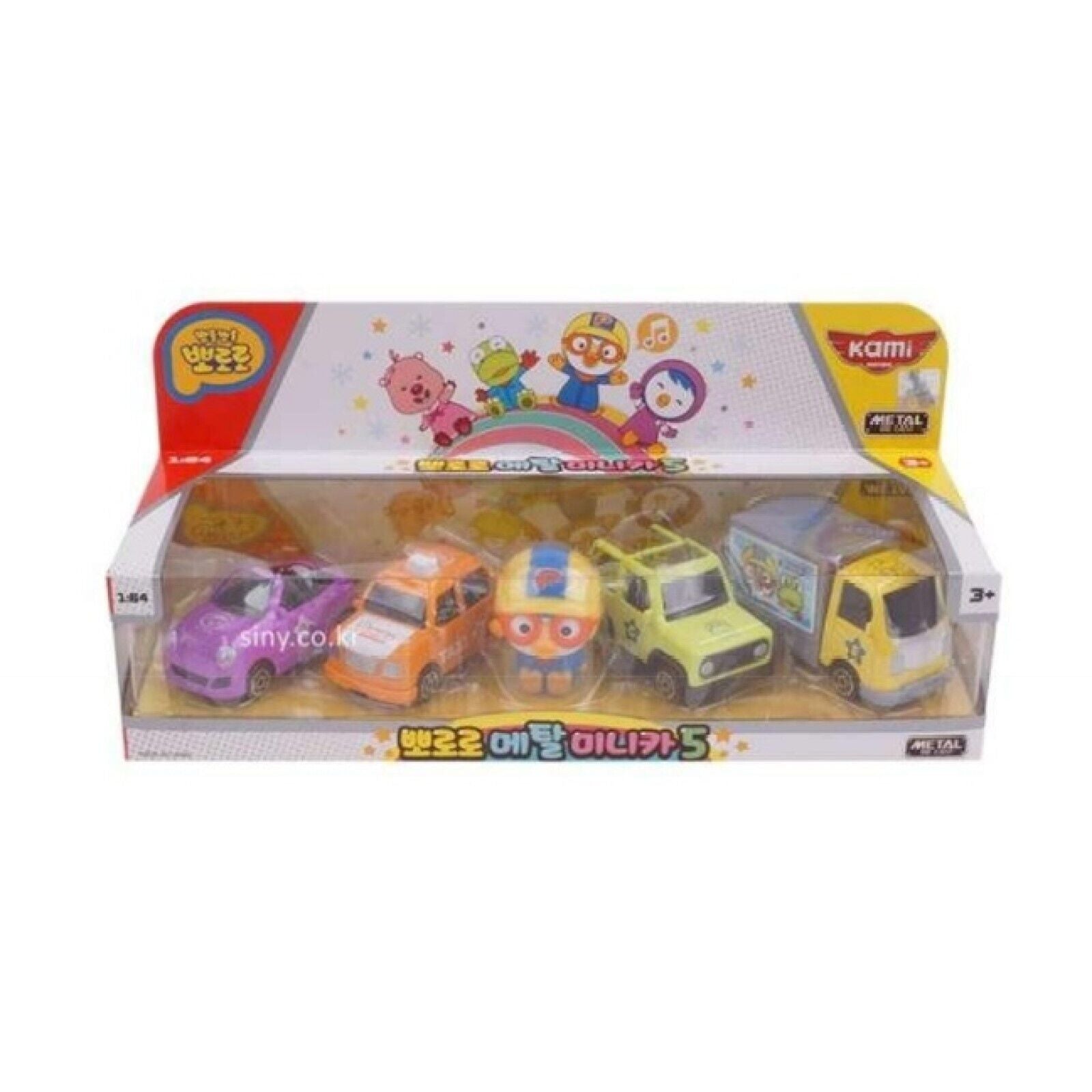 Pororo Diecast Metal Mini Car 4 & Figure 1 Set Taxi Truck Korean Kids Toy
