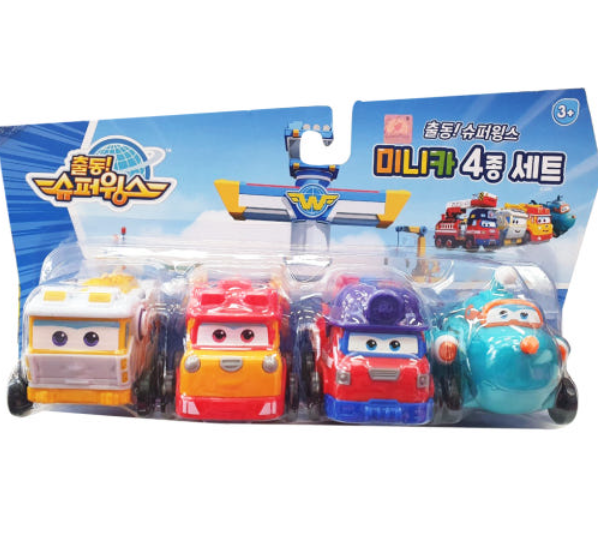 Super Wings Season6 Mini Car 4-Type Set Locky Herry Rover Lemi Robot Toy