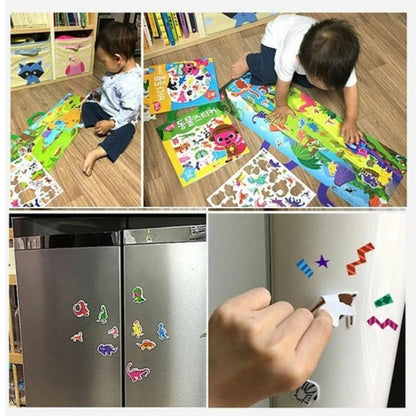 Pinkfong Baby Shark Family * Sticker Book Bag  Reusable Attach & Detach 43pcs