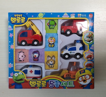 Pororo and Friends 5 Figures and 5 Mini Cars Role play Toy Set - Korea Toys