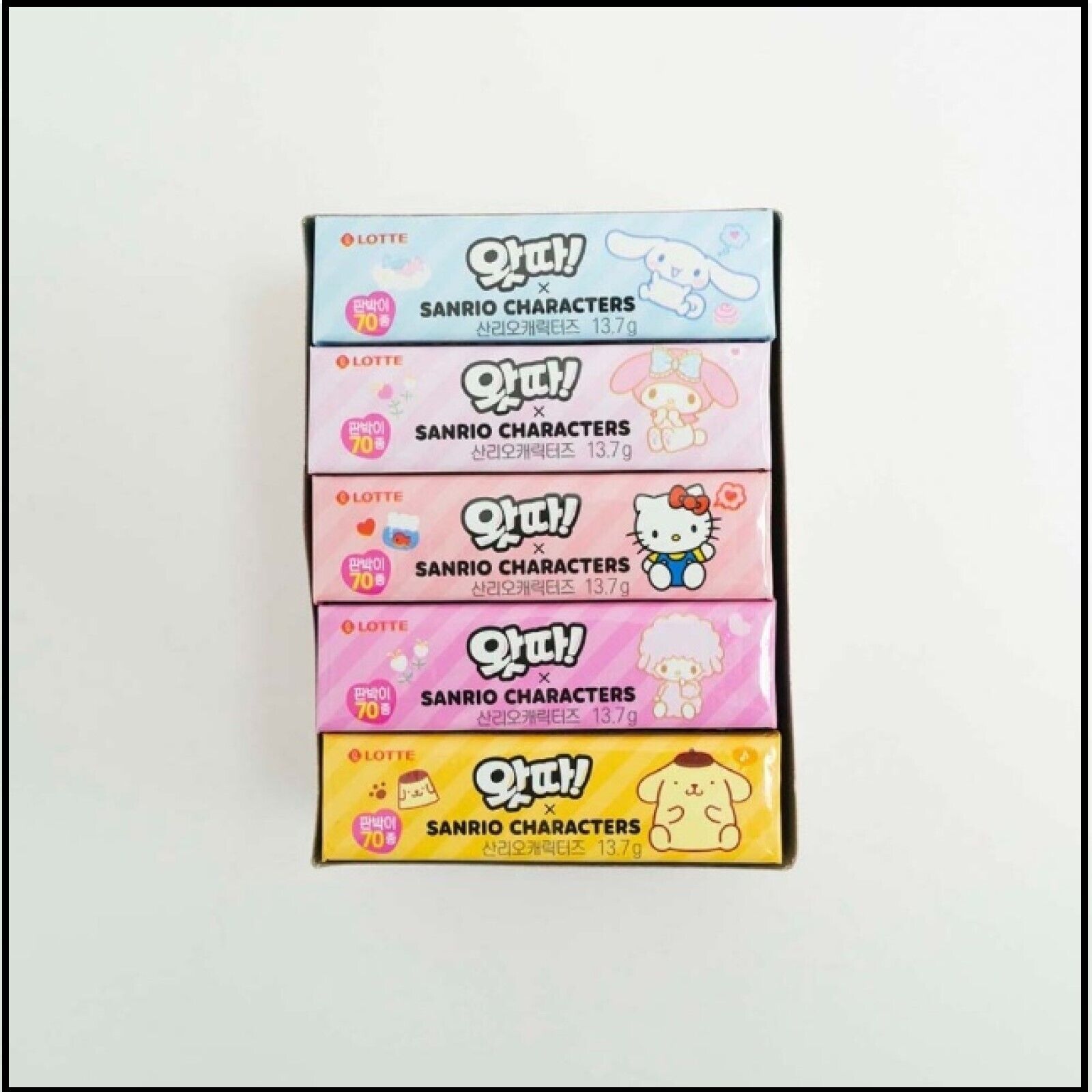 LOTTE WATTA Gum x Sanrio Characters - 13.7g * 25packs (1 BOX) / Korean Snack