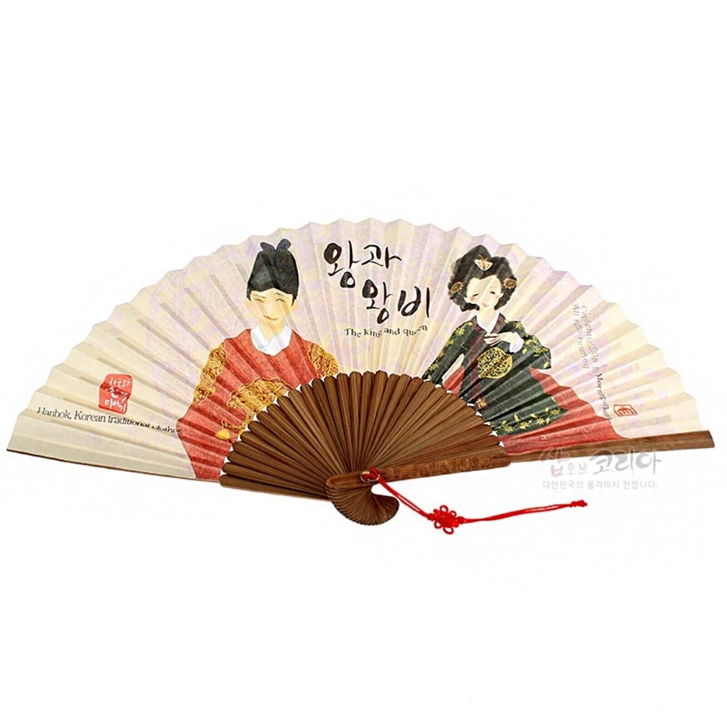 [ *Korean Traditional Crafts] Folding Hand Fan Korean paper King & Queen Design
