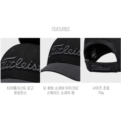 Titleist Golf Hat Woman's POM POM WOOL Cap 3 Color