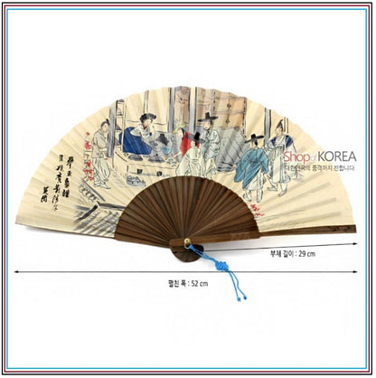[ *Korean Traditional Crafts] Beautiful Folding Hand Fan Korean paper Folk Paint