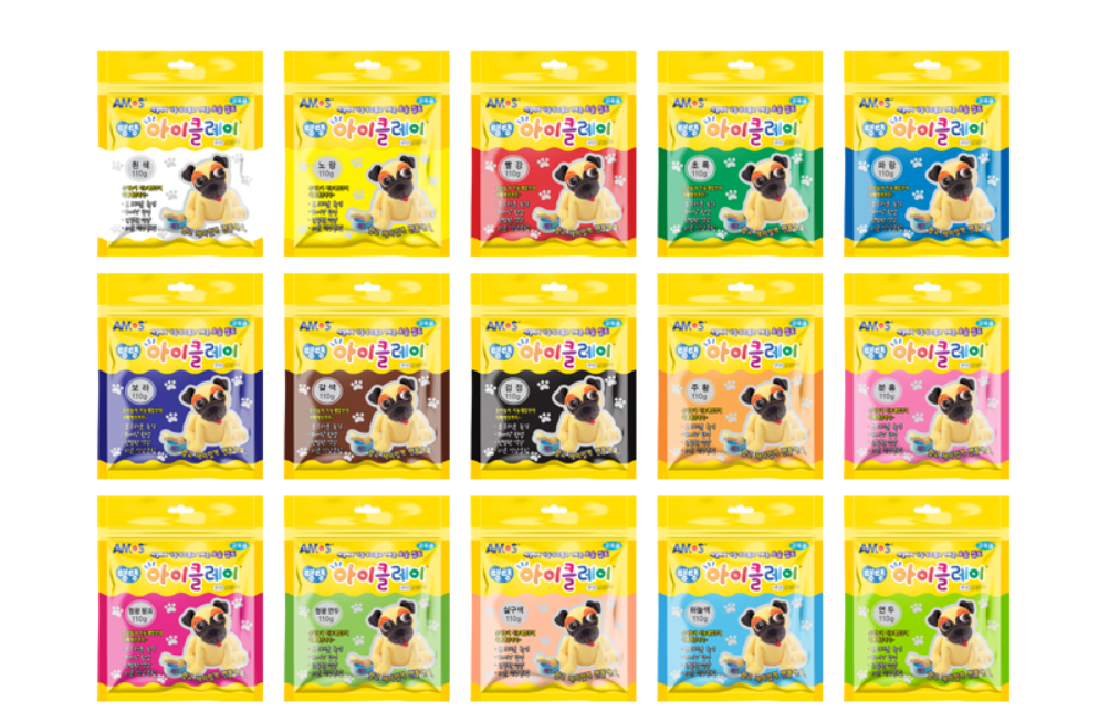 [ Amos iClay ] Amos clay 110g set 15 colors Magic clay Soft effect clay / Korea