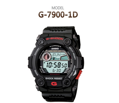 [New *] Casio G-Shock Digital Rescue Black Resin Watch G7900-1D, G7900-1