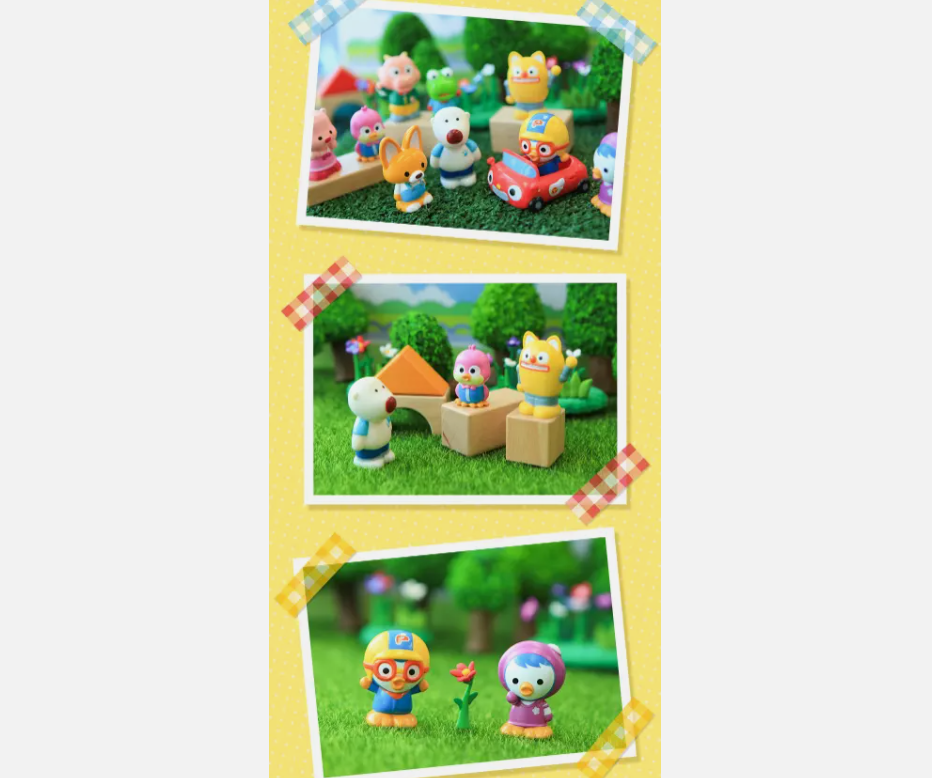 Pororo & Friends Finger Figure 10 Character Baby Kids Toys Set Korean Animation