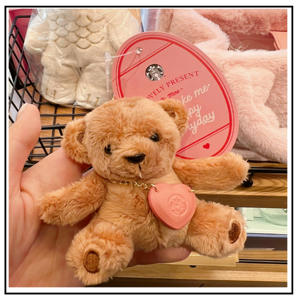 Starbucks Korea 2024 Be Mine Bear Fabric Key Chain Valentine Promotion keychain