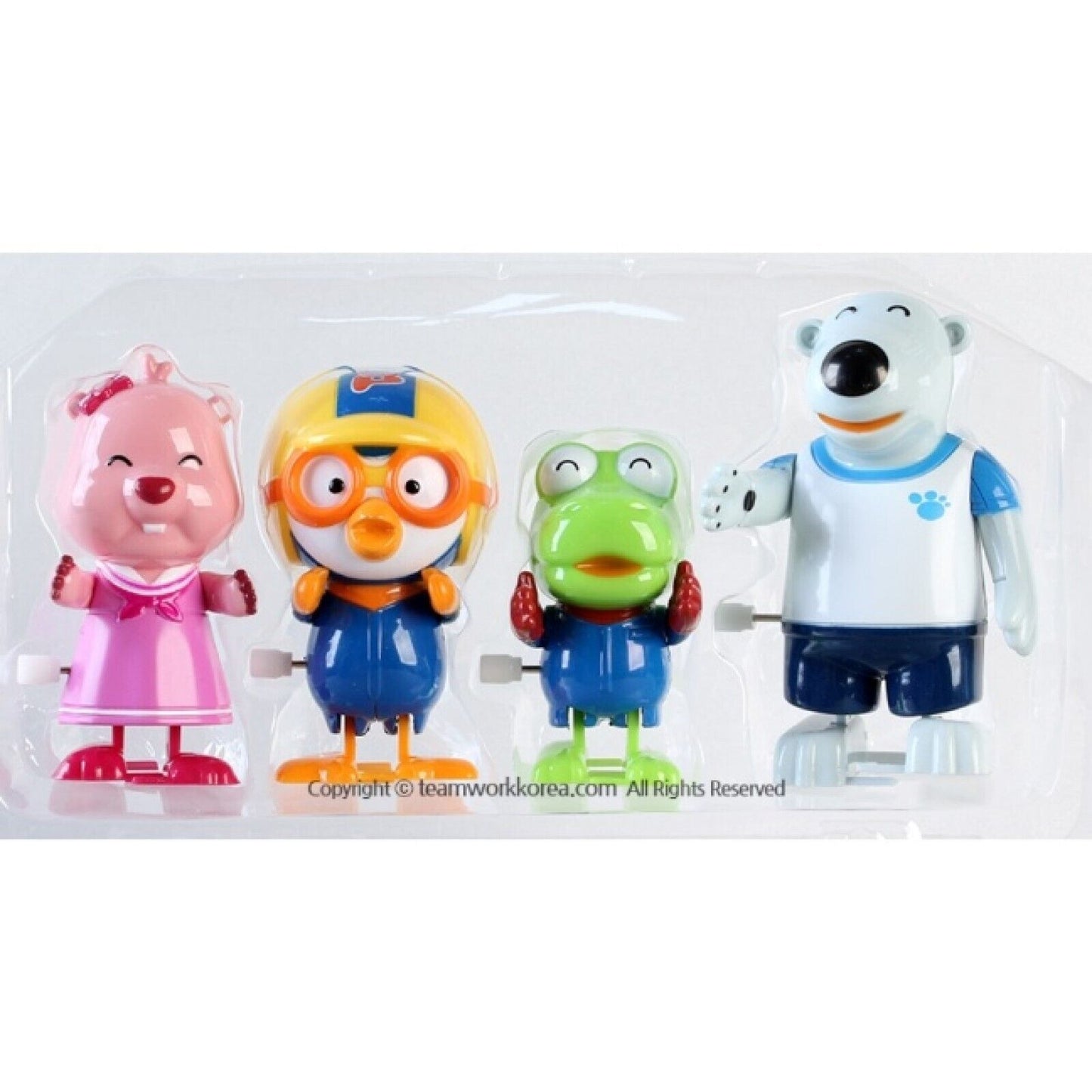 Pororo & Friends Wind Up Walking Toy 4 pcs Set Clockwork Figure Miniature