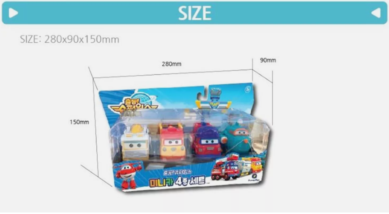 Super Wings Season6 Mini Car 4-Type Set Locky Herry Rover Lemi Robot Toy