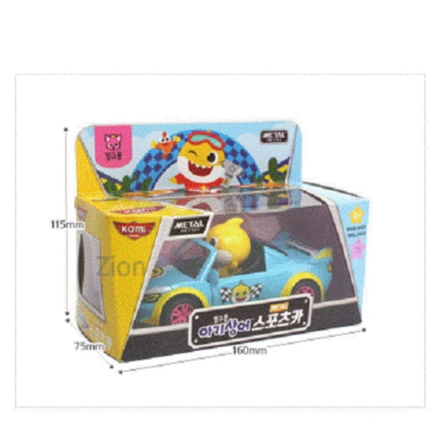 Pinkfong Baby Shark Sports Car Pull Back Door Open Diecast Mini car